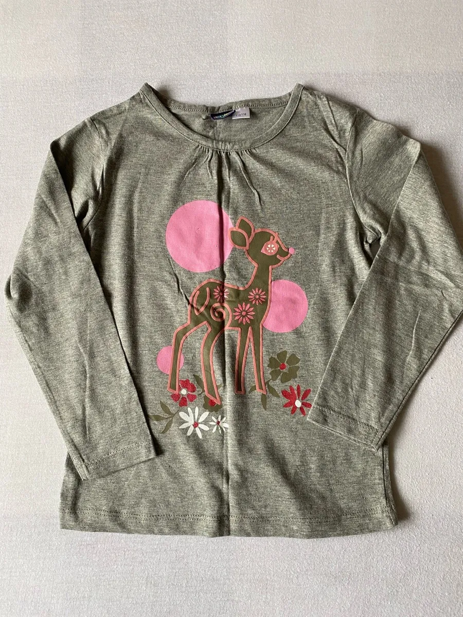 Girl’s Brand New Long Sleeve Fawn Grey Top - Image 1