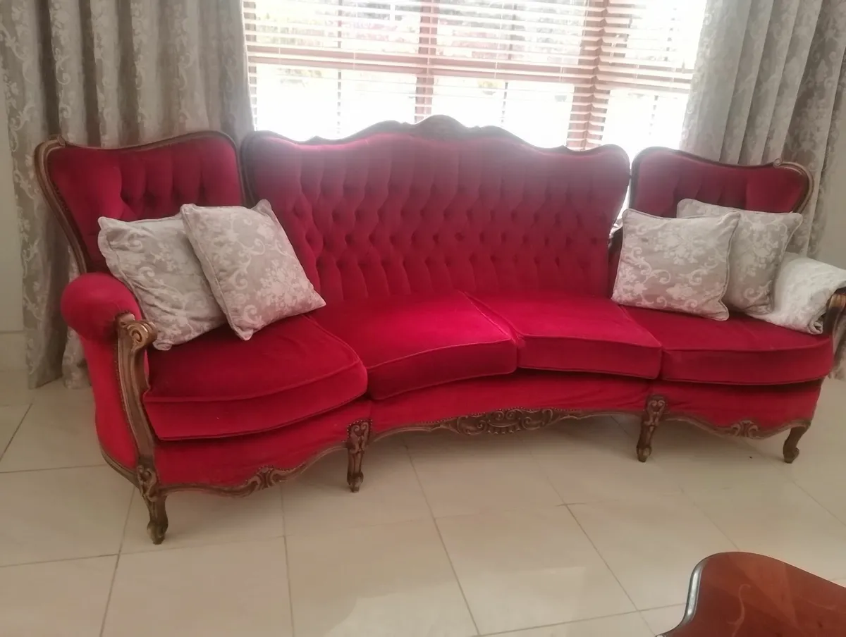 Sofa with 2 arm chairs - Image 1