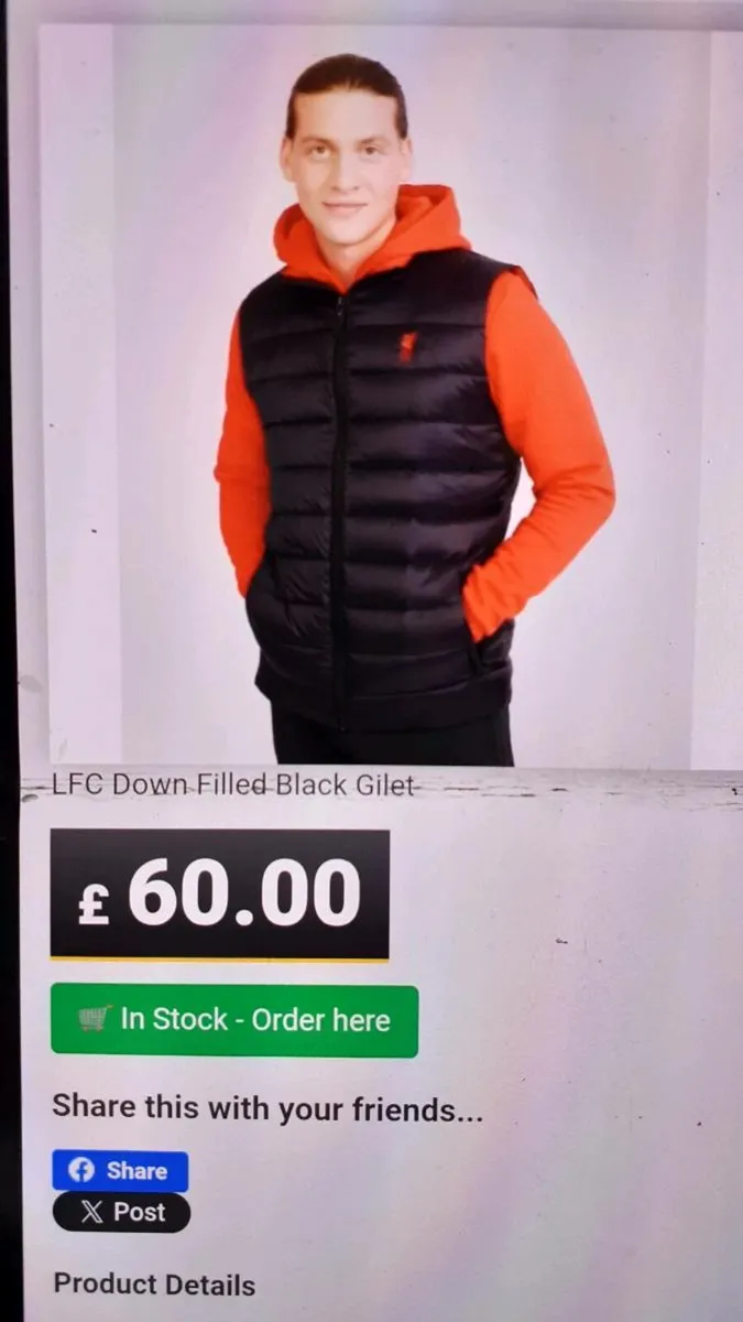 Lfc official merch Black gilet ,new - Image 1