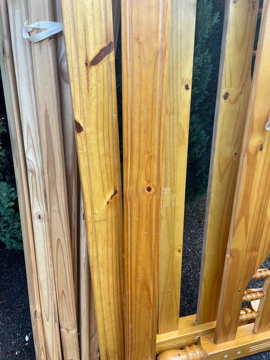 Pine double bed frame - Image 3