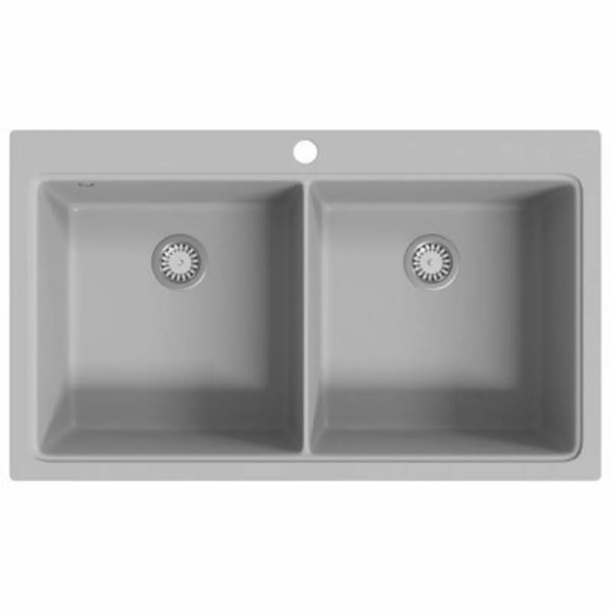 Overmount Kitchen Sink Double Basin Grey - Image 2