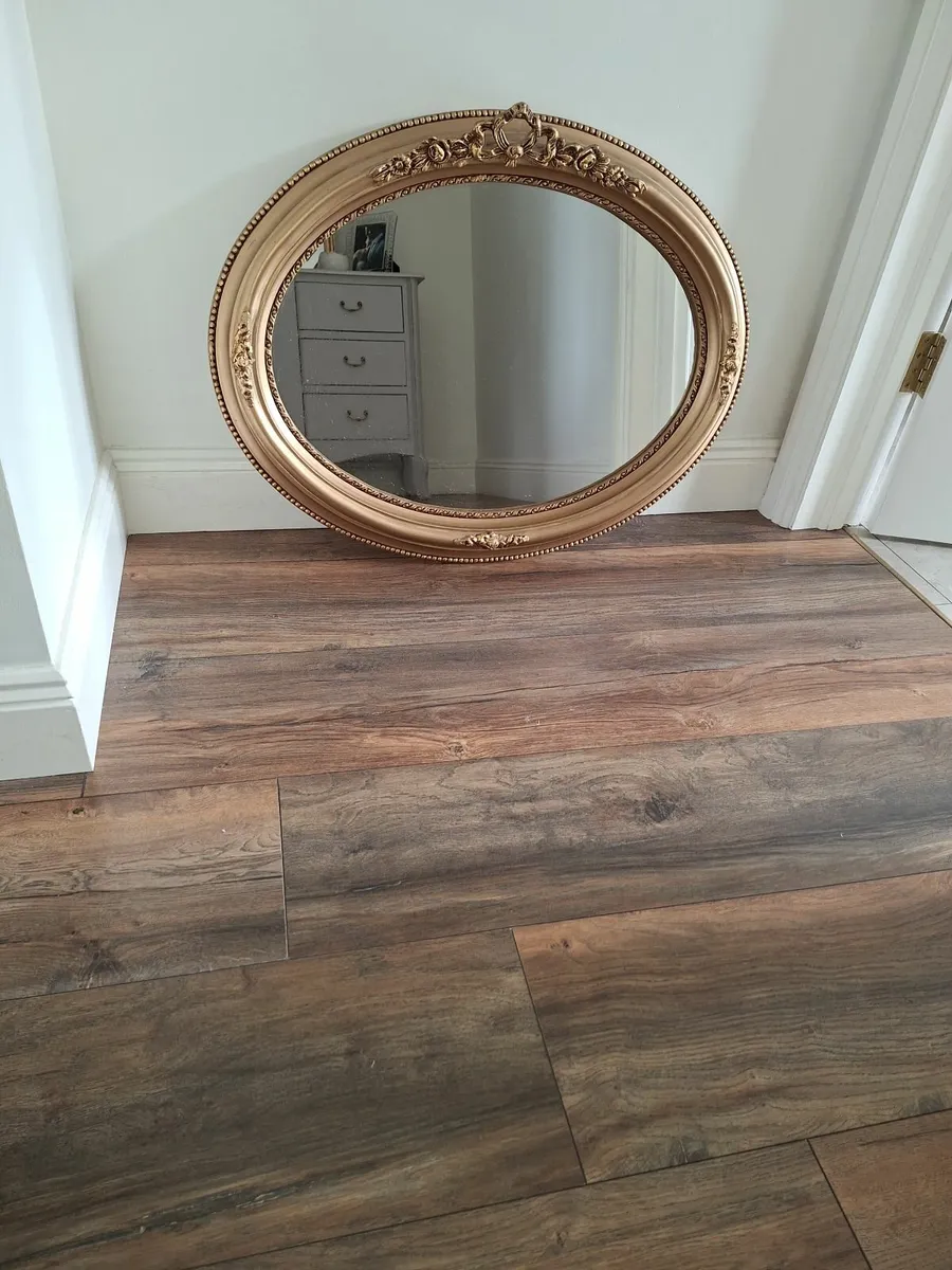 Antique gold oval mirror - Image 4