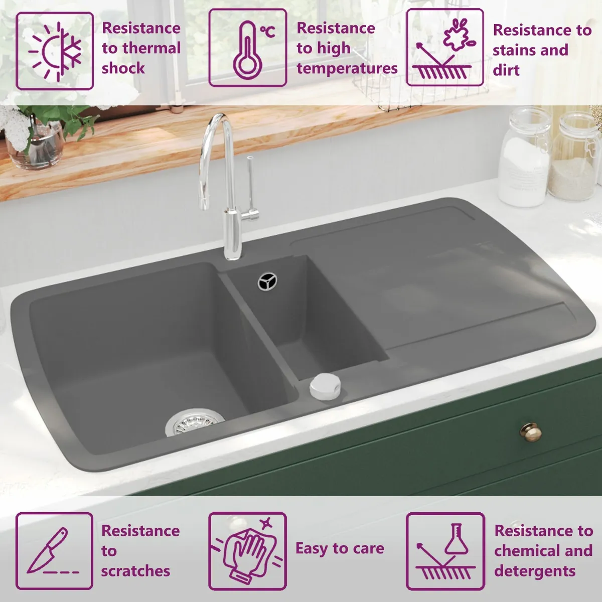 Kitchen Sink Double Basin - Image 3