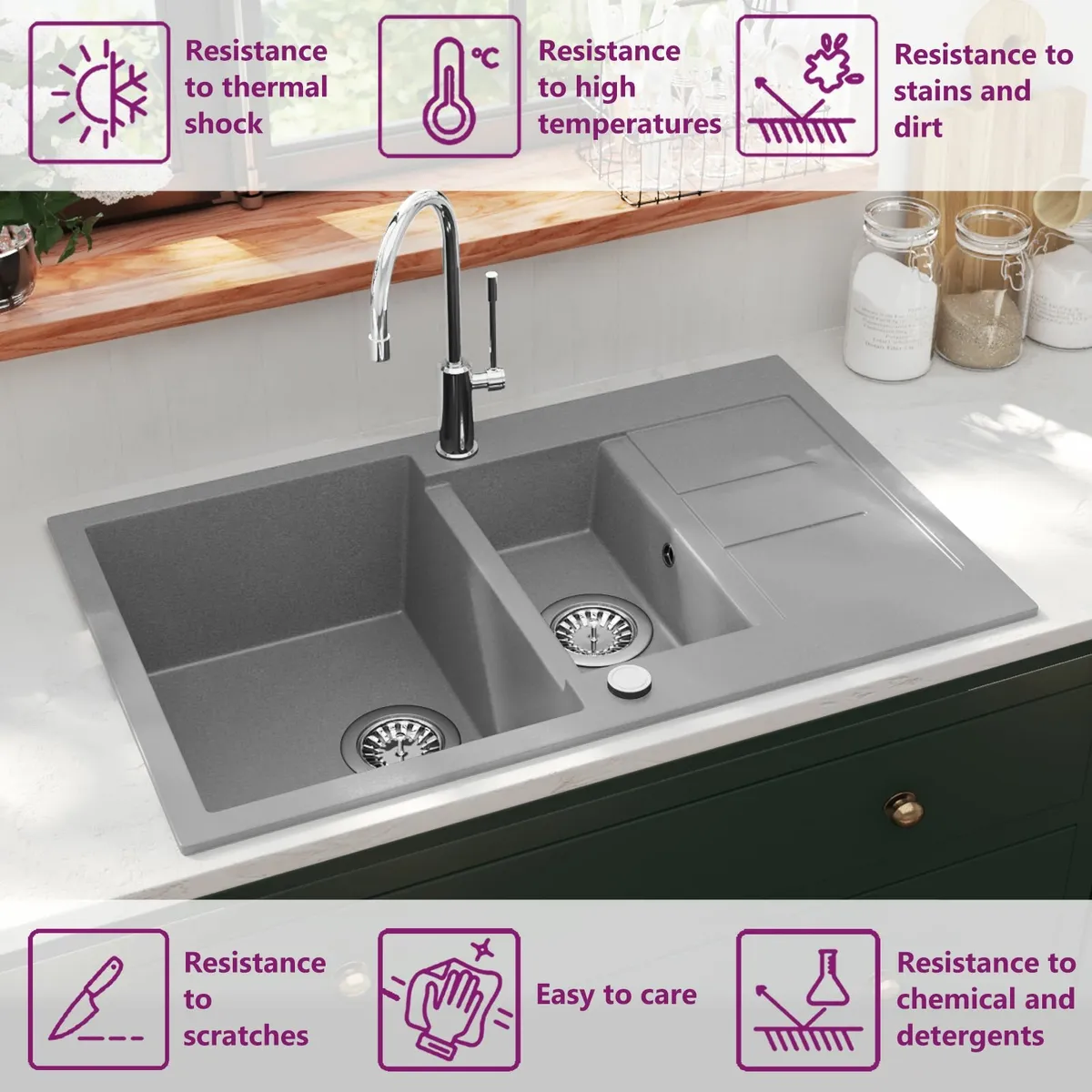 Kitchen Sink Double Basin - Image 3