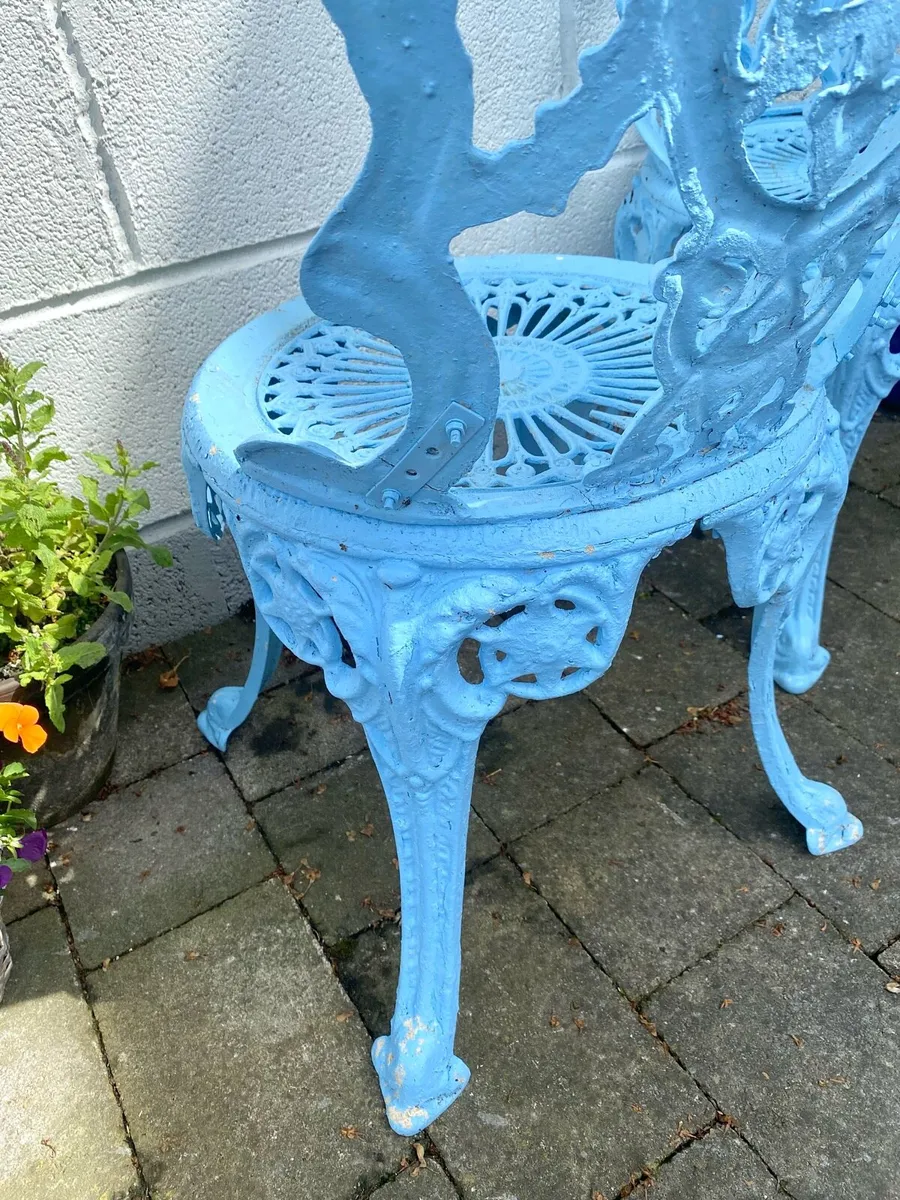 Whimsical Pair of Upcycled Vintage Garden Chairs - Image 3
