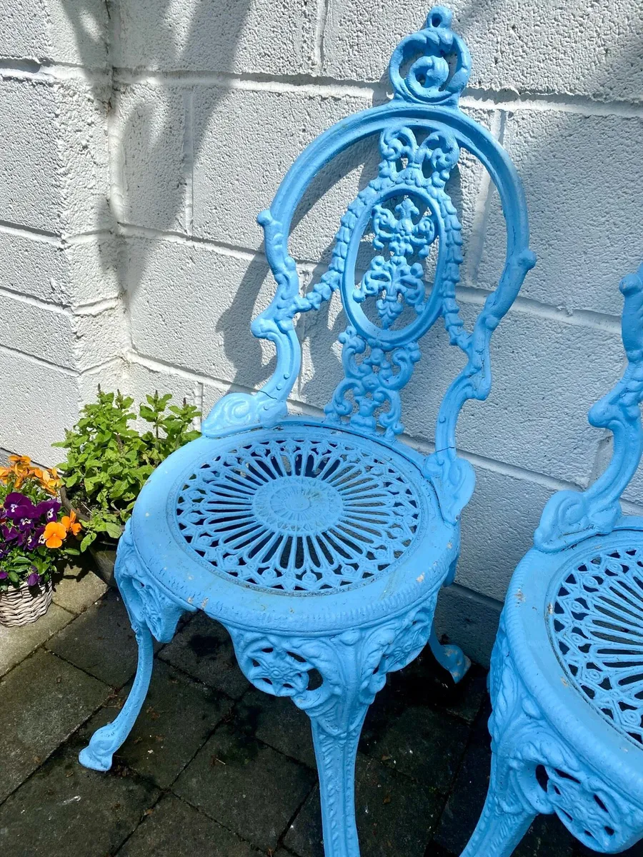 Whimsical Pair of Upcycled Vintage Garden Chairs - Image 4