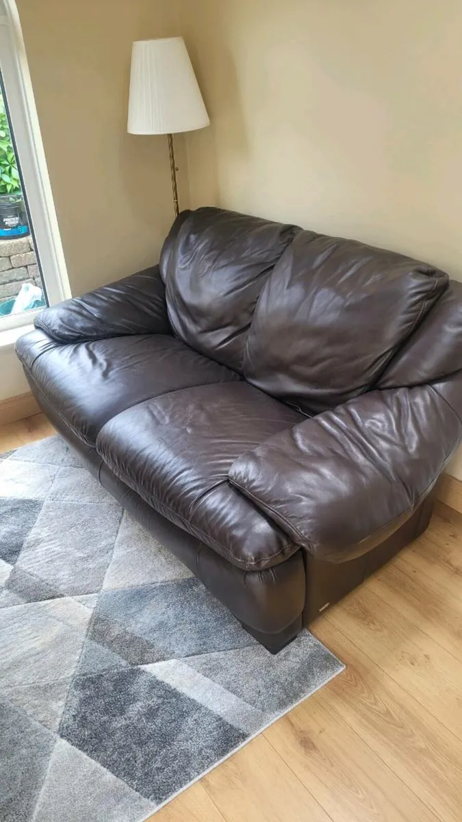 Italsofa Brown Leather Couch and Armchair set - Image 1