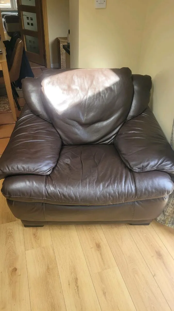 Italsofa Brown Leather Couch and Armchair set - Image 4
