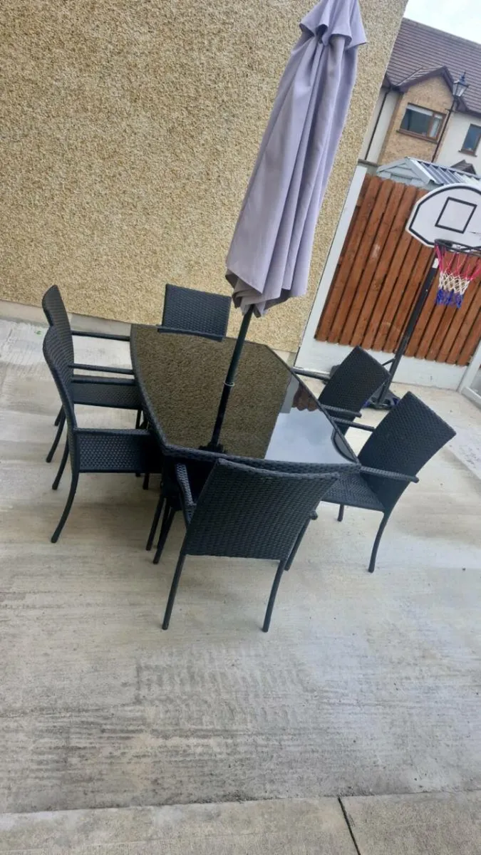 6 seat rattan garden set - Image 2