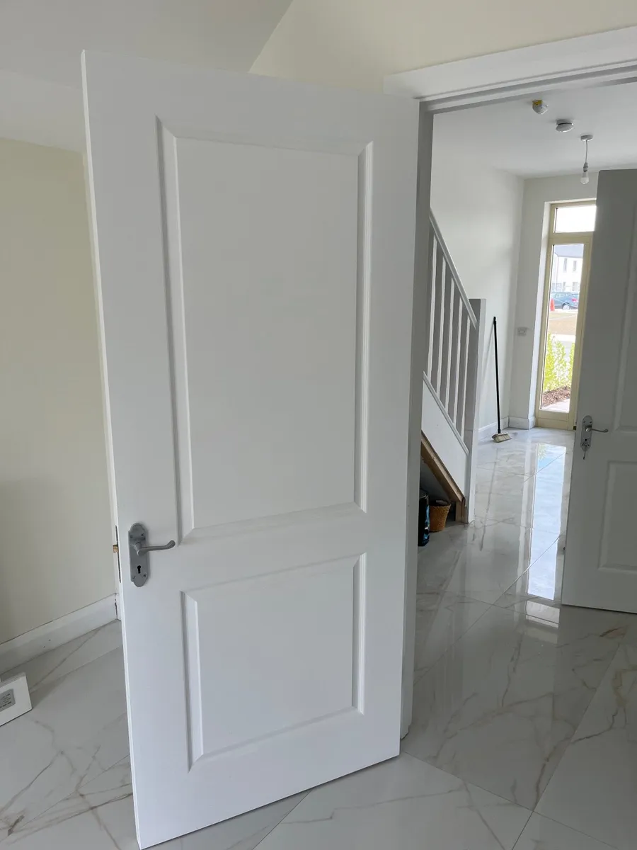 White 2 Panel Door with locker and keys 80" x 34" - Image 1