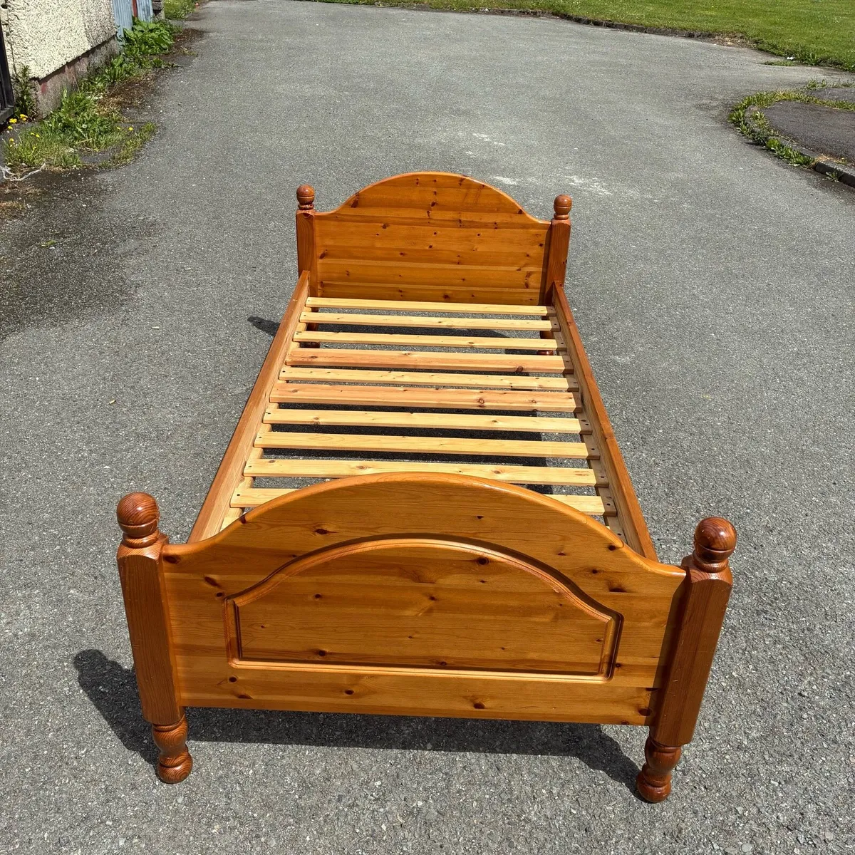 Solid Pine Single Bed Frame & Excellent Mattress - Image 2