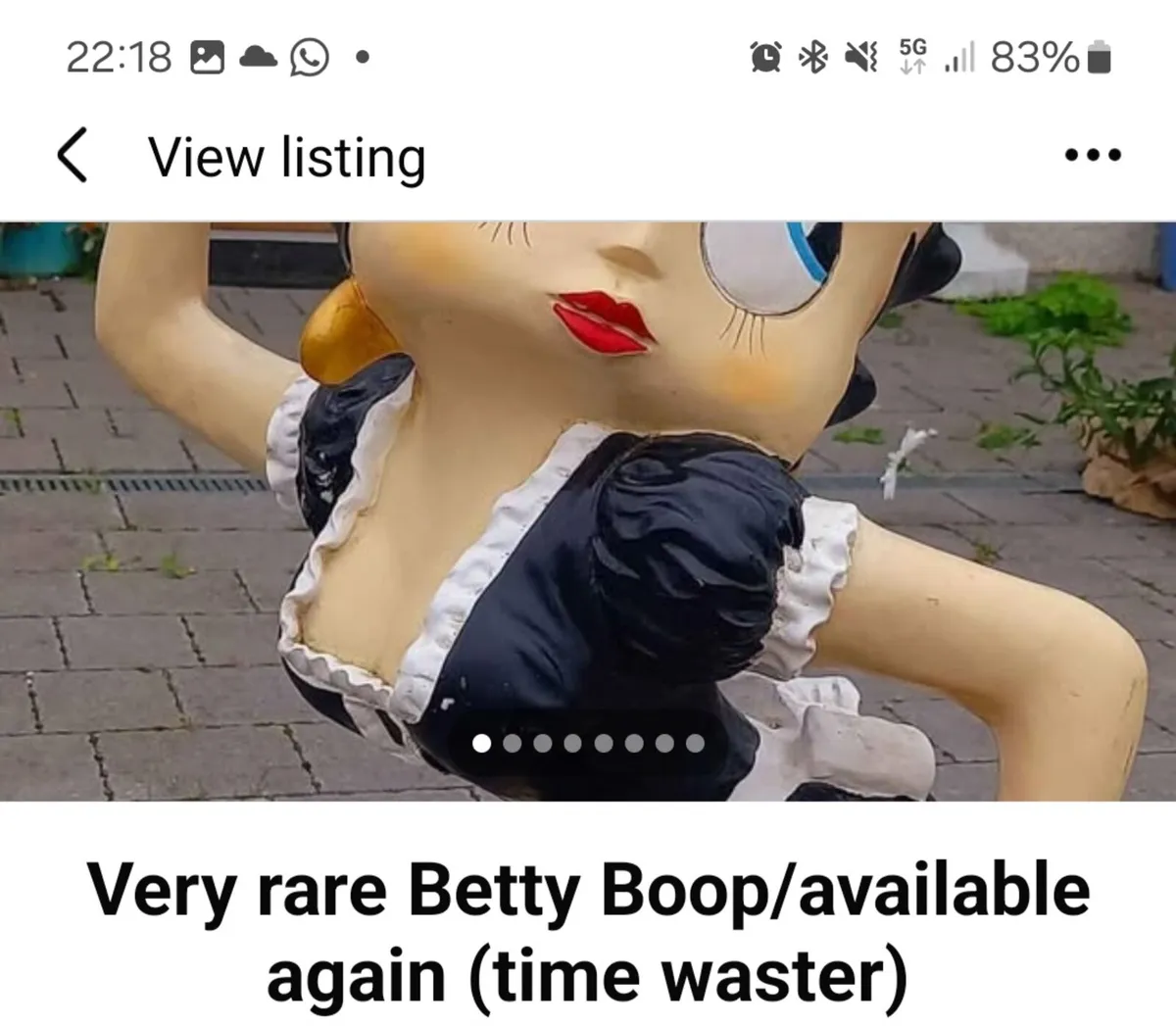 I am selling a rare betty boop figarine/ONO Thanks - Image 1