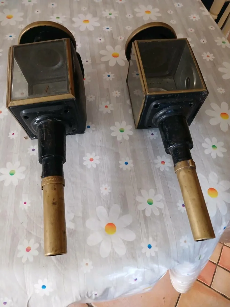 2 Early  Carraige Lamps - Image 3