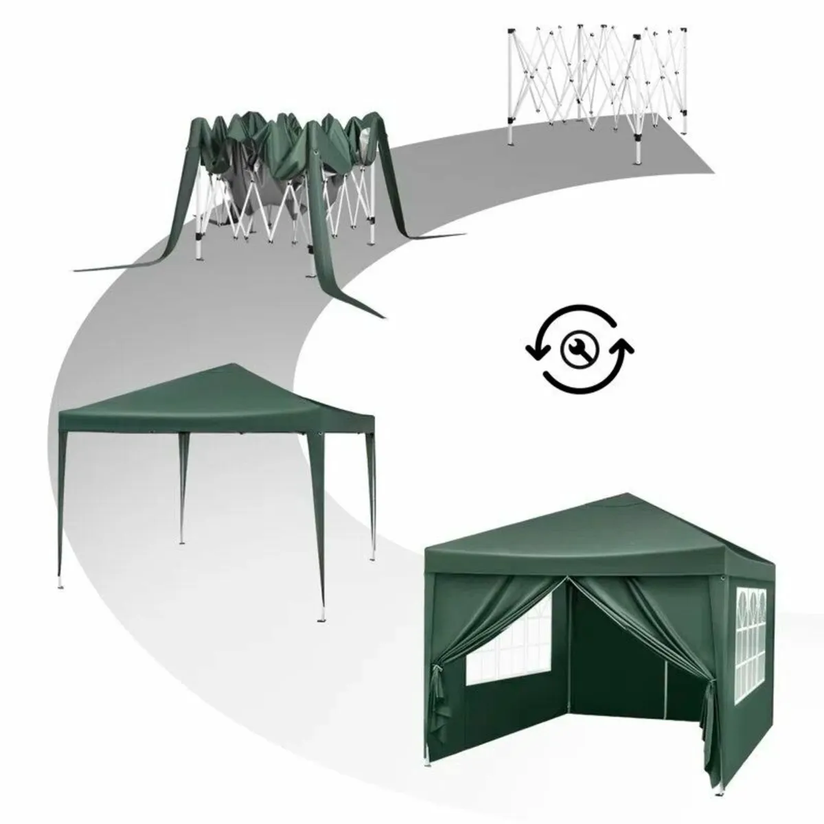 3x3m pop up gazebo with 4 side walls - Image 3
