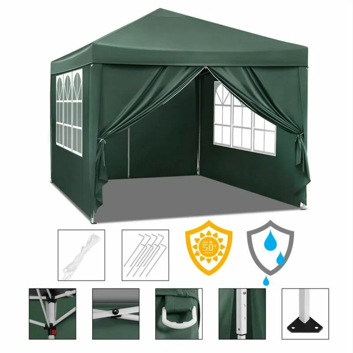 3x3m pop up gazebo with 4 side walls - Image 4