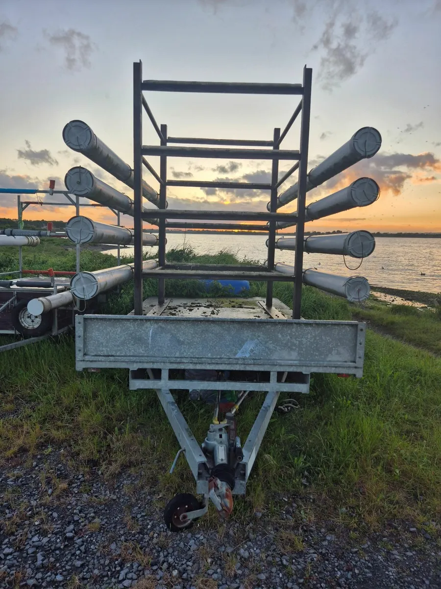 Flatbed Trailer w/ boat frame - Image 1