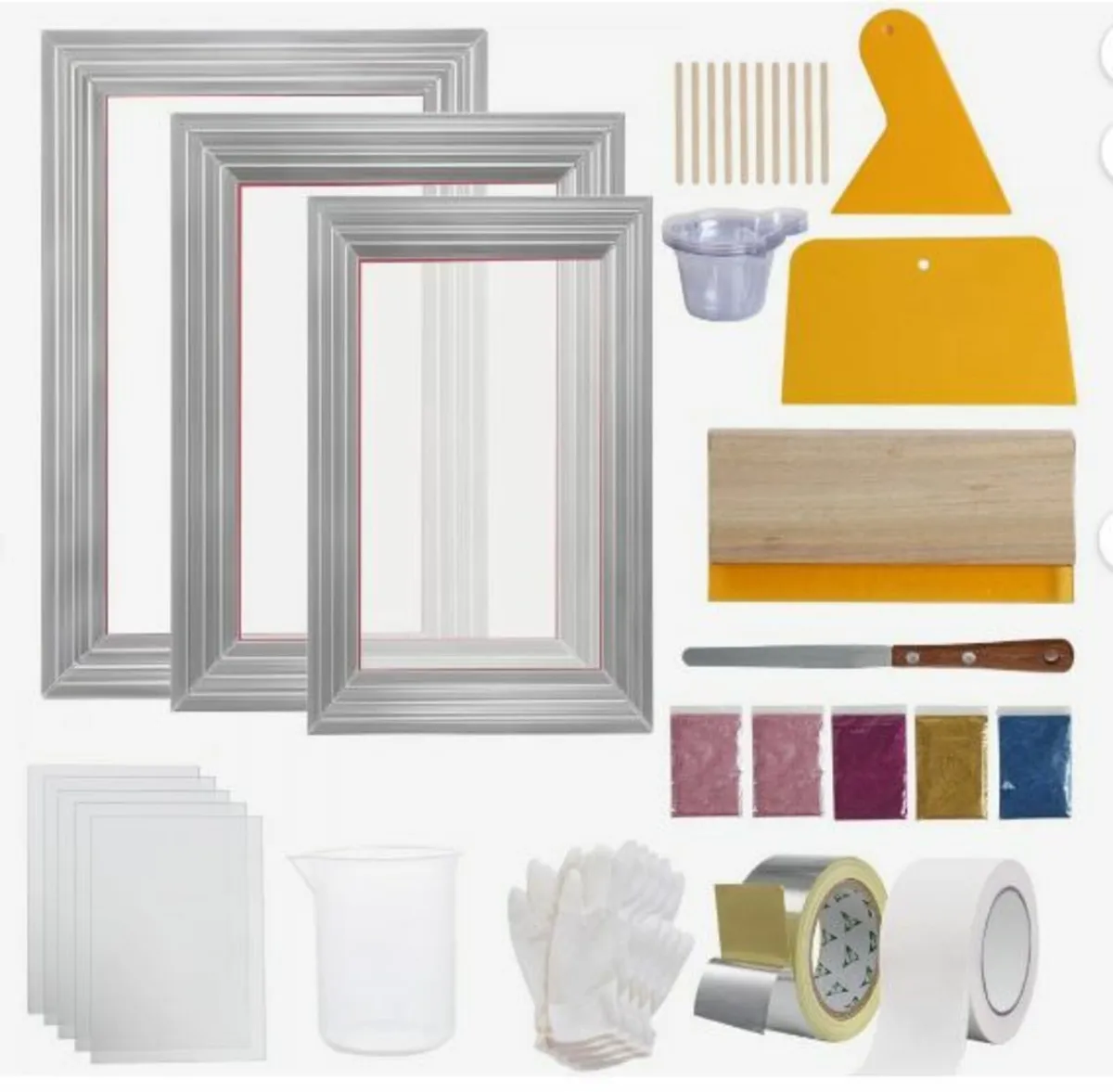 Screen Printing Kit, 3 Pieces Aluminum - Image 1