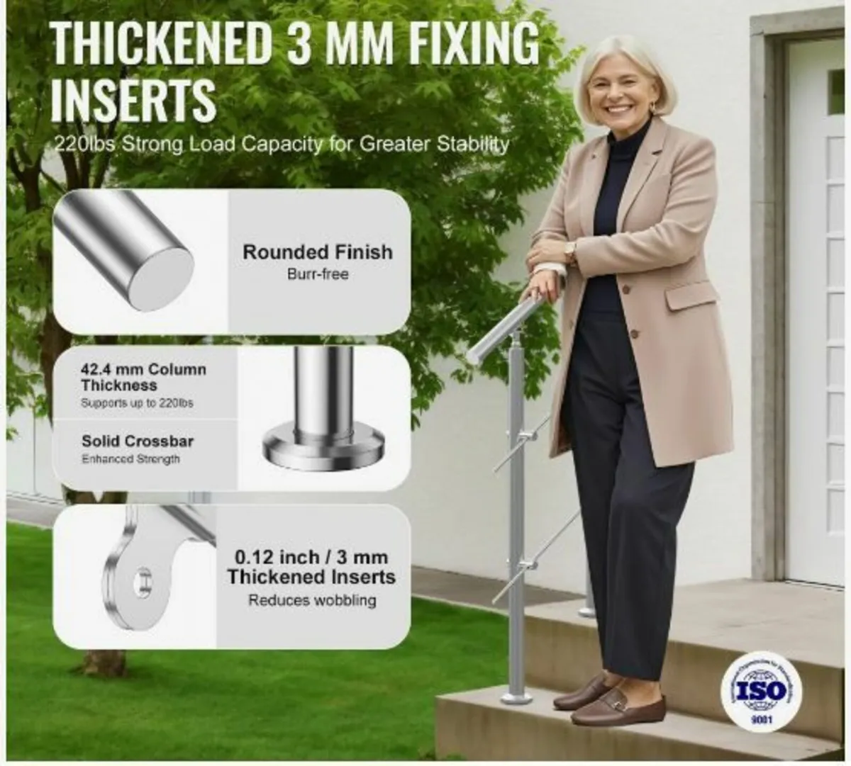 31.5in Handrails for Outdoor Steps 2 - Image 2