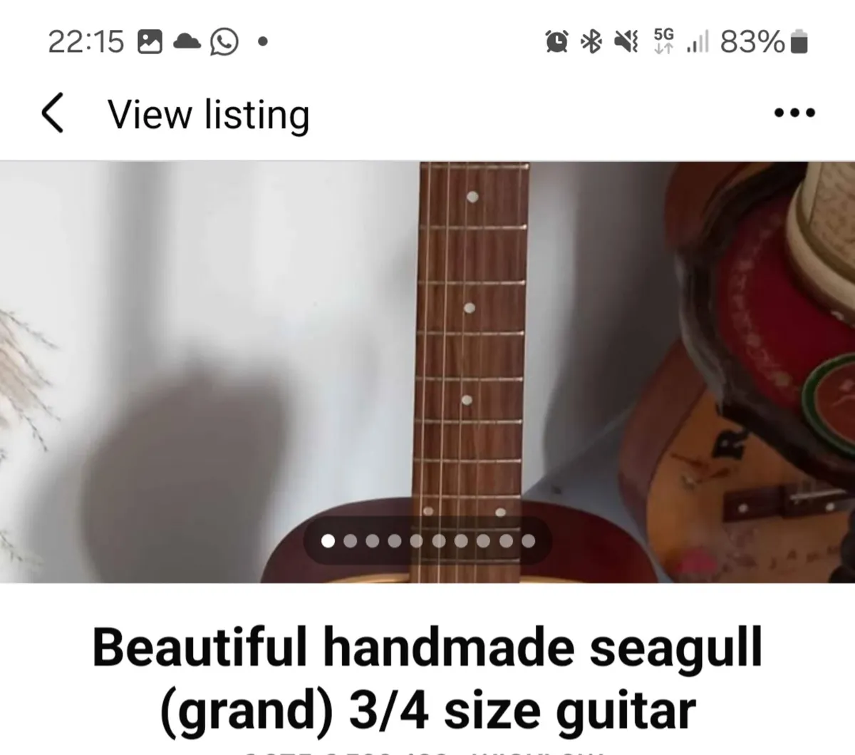 Handmade 3/4 size seagull guitar - Image 2