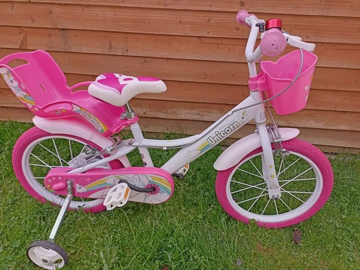 kids unicorn bike size 16 inch wheels - Image 2