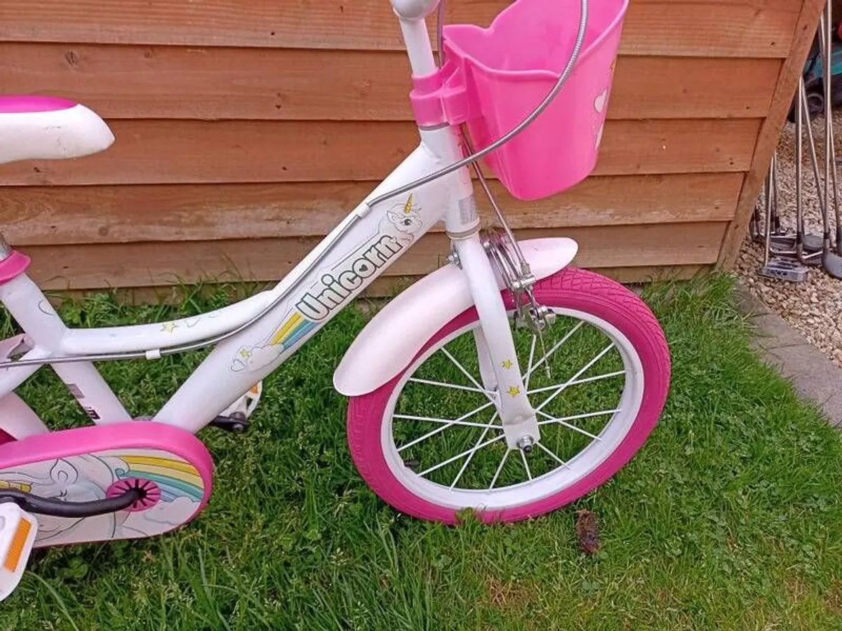 kids unicorn bike size 16 inch wheels - Image 4