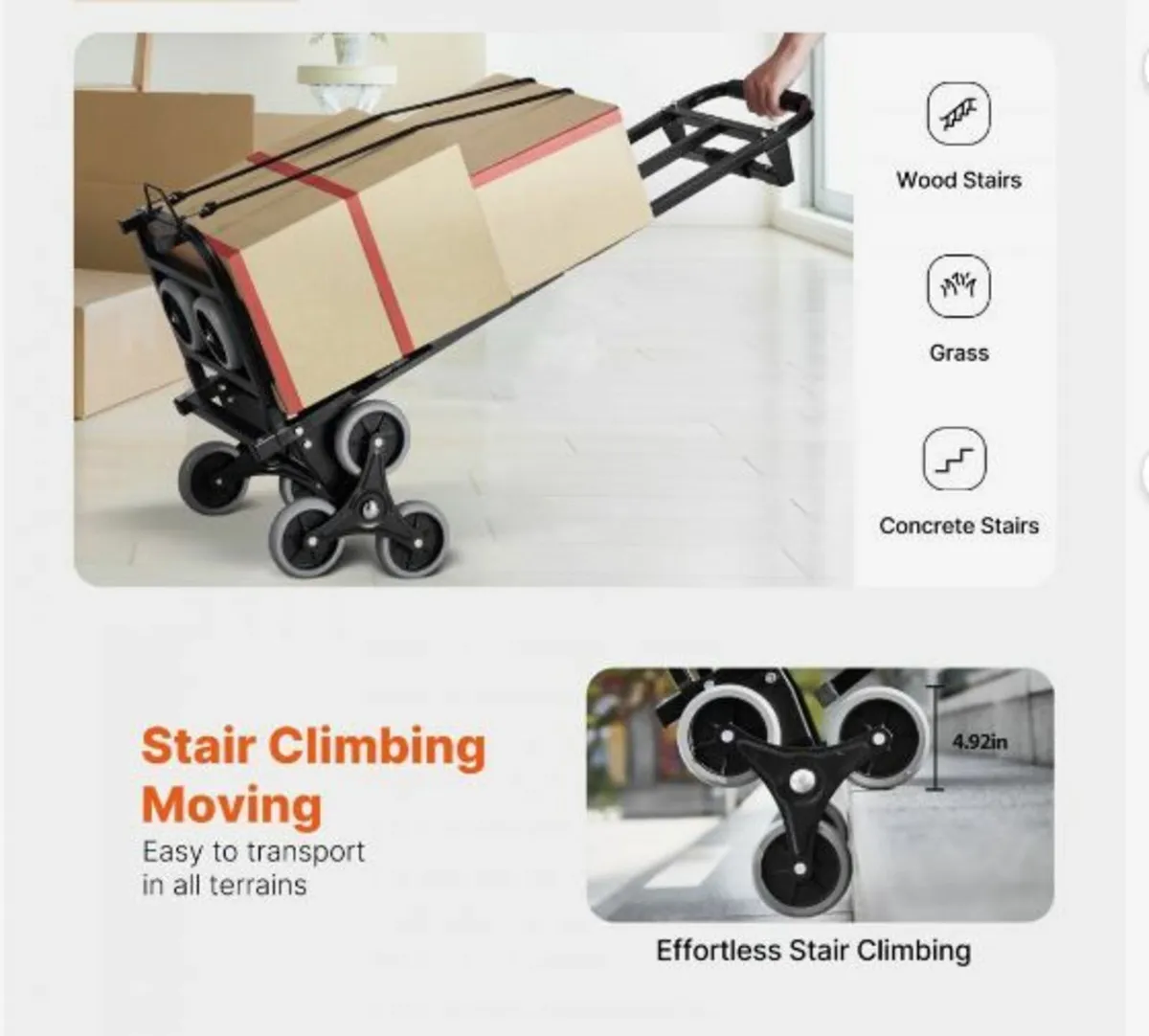 Stair Climbing Cart Heavy Duty Folding - Image 2