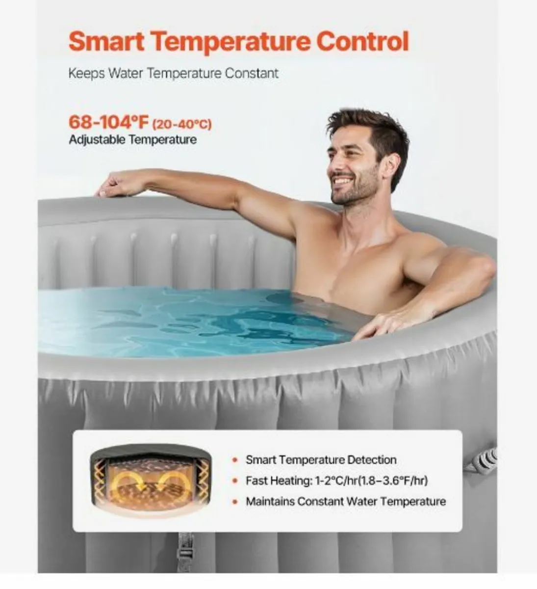 Inflatable Hot Tub 2 to 4 Person 1800 x 660 mm - Image 3