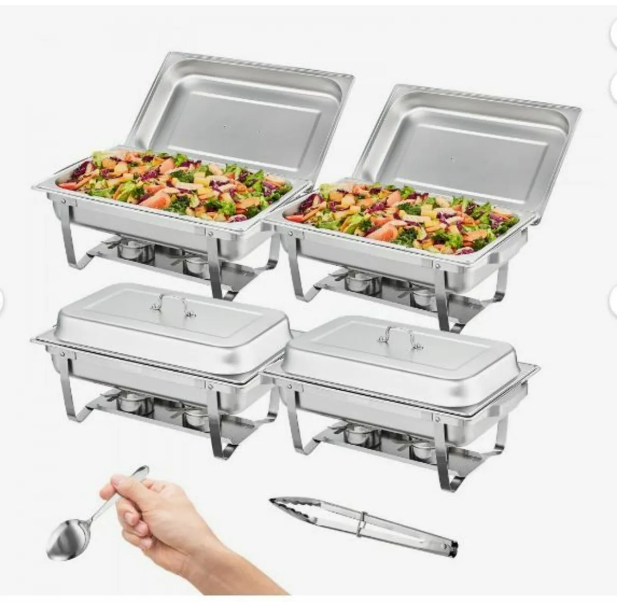 4-Pack Rectangle Chafing Dish Set - Image 1