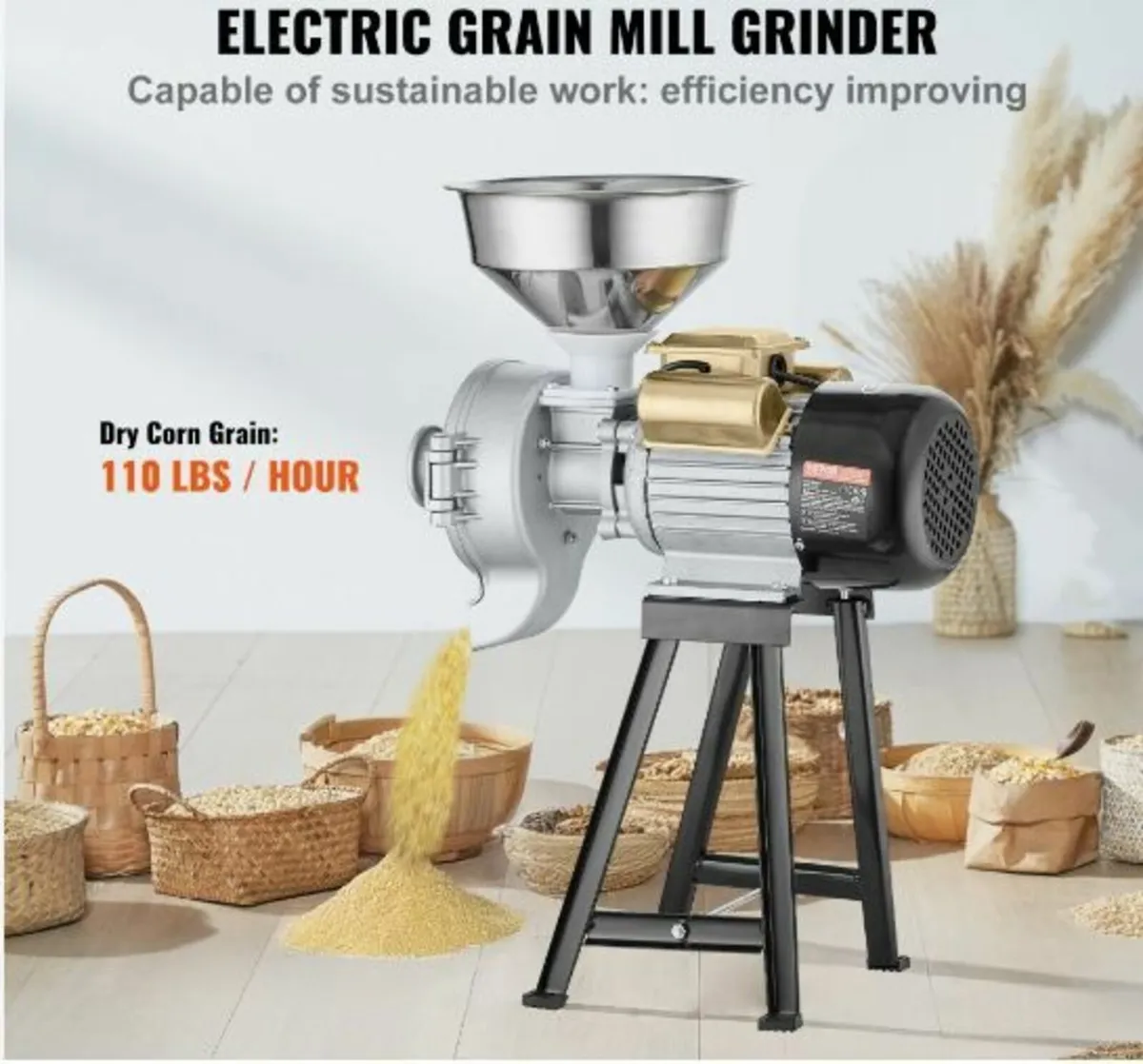 3000W Electric Grain Grinder Corn Wheat Flour - Image 2
