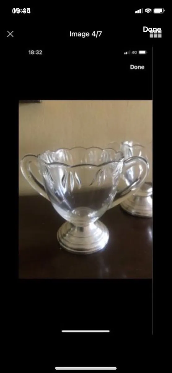 Antique Silver Footed Milk & Sugar Bowls - Image 4