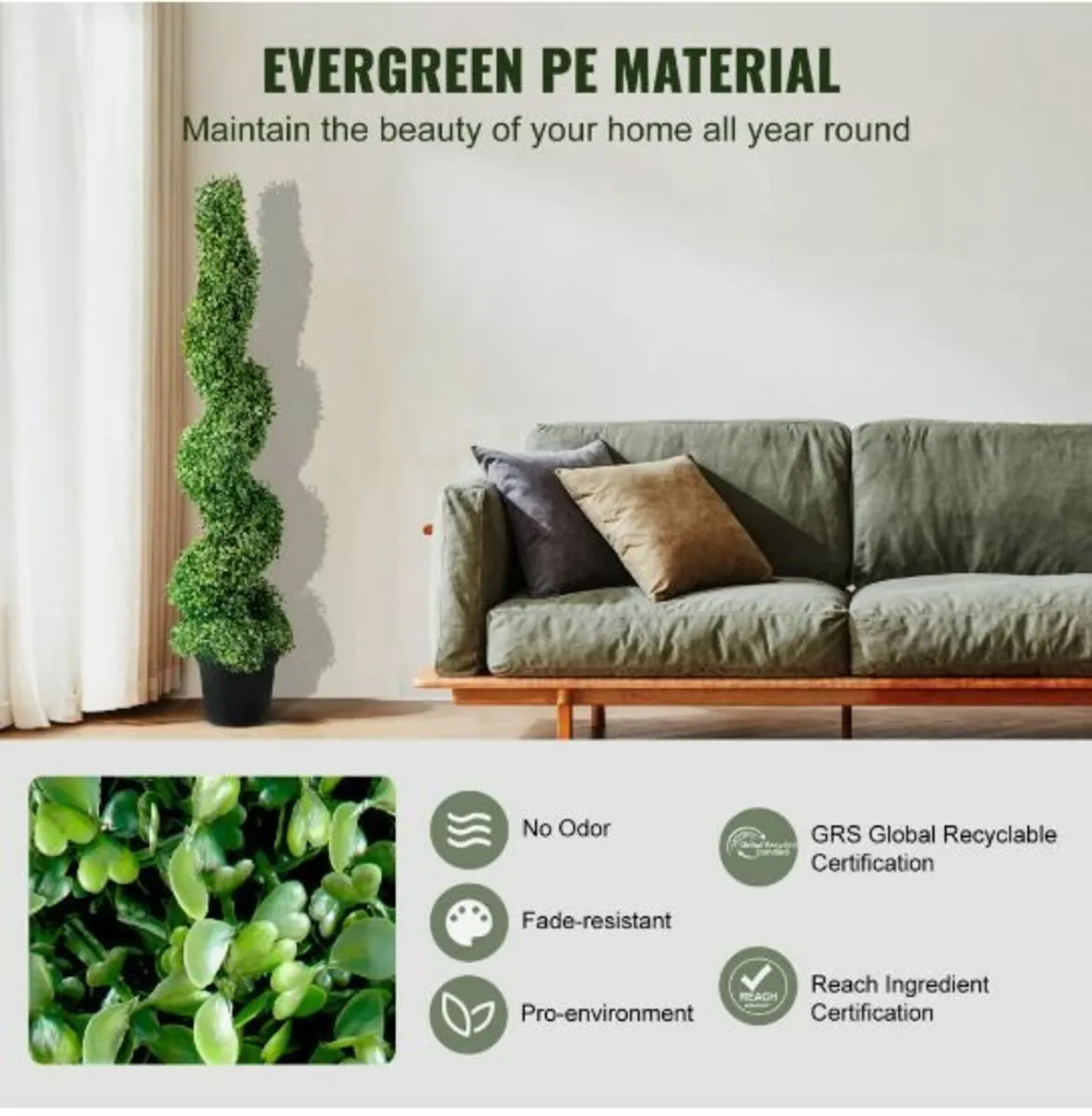 Artificial Topiaries Boxwood Trees, 4ft - Image 3