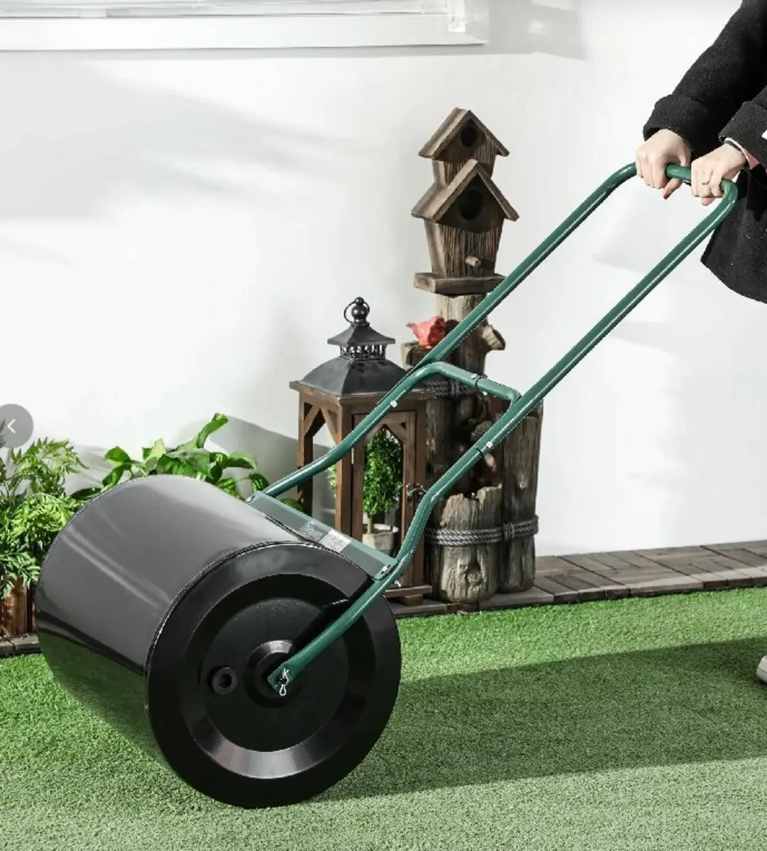 60L Fillable Cylinder Steel Garden Lawn Roller - Image 2