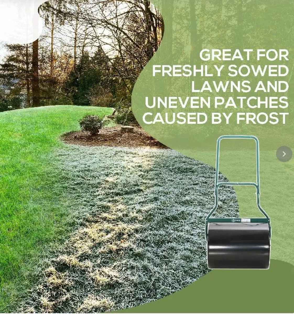 60L Fillable Cylinder Steel Garden Lawn Roller - Image 3