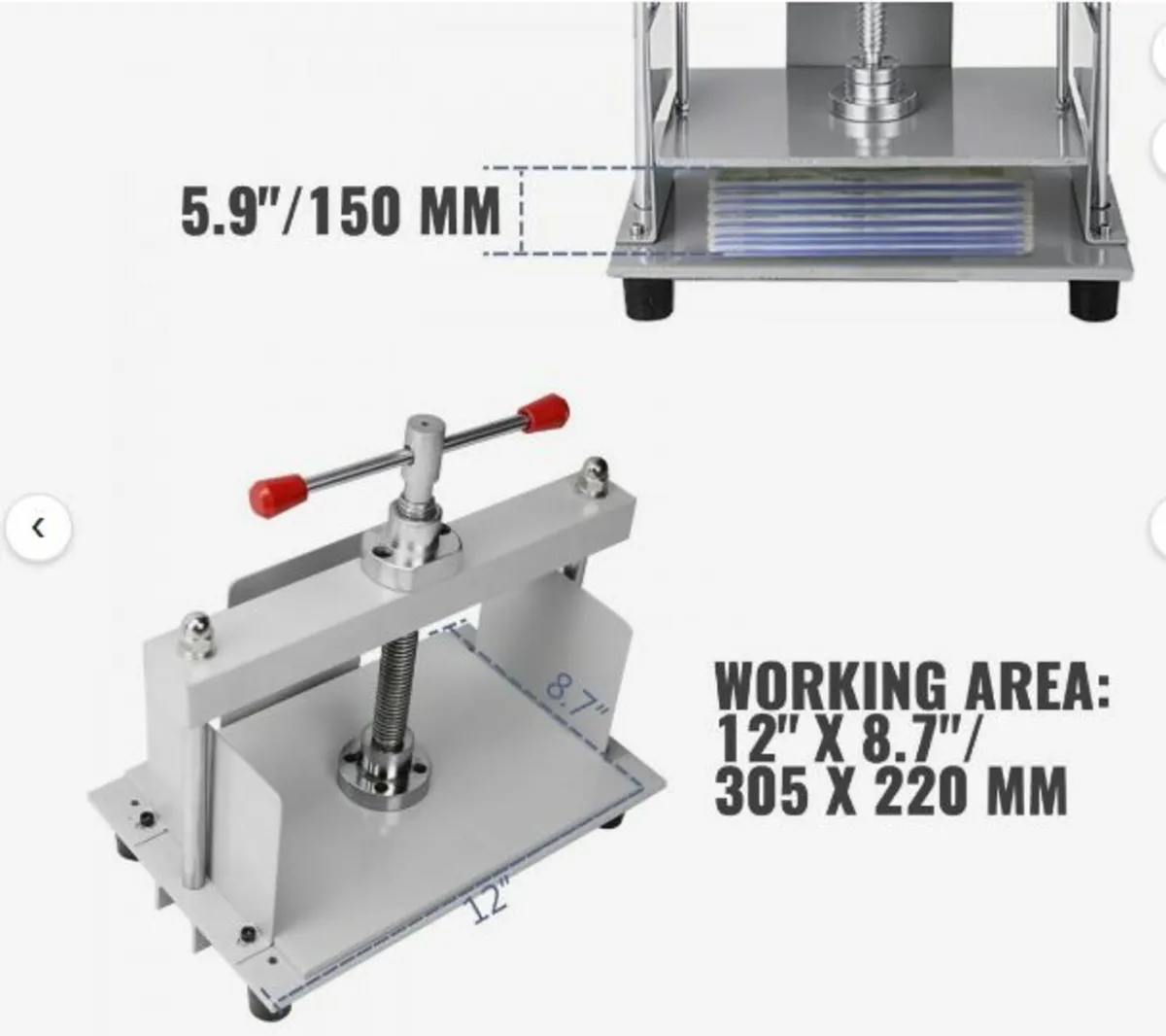 Manual Paper Press Machine, 12x8.6 inch - Image 3