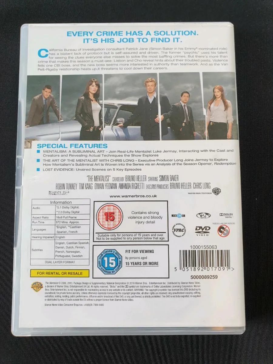 The Mentalist Season 2 DVD 2008 2010 Complete 2nd - Image 2