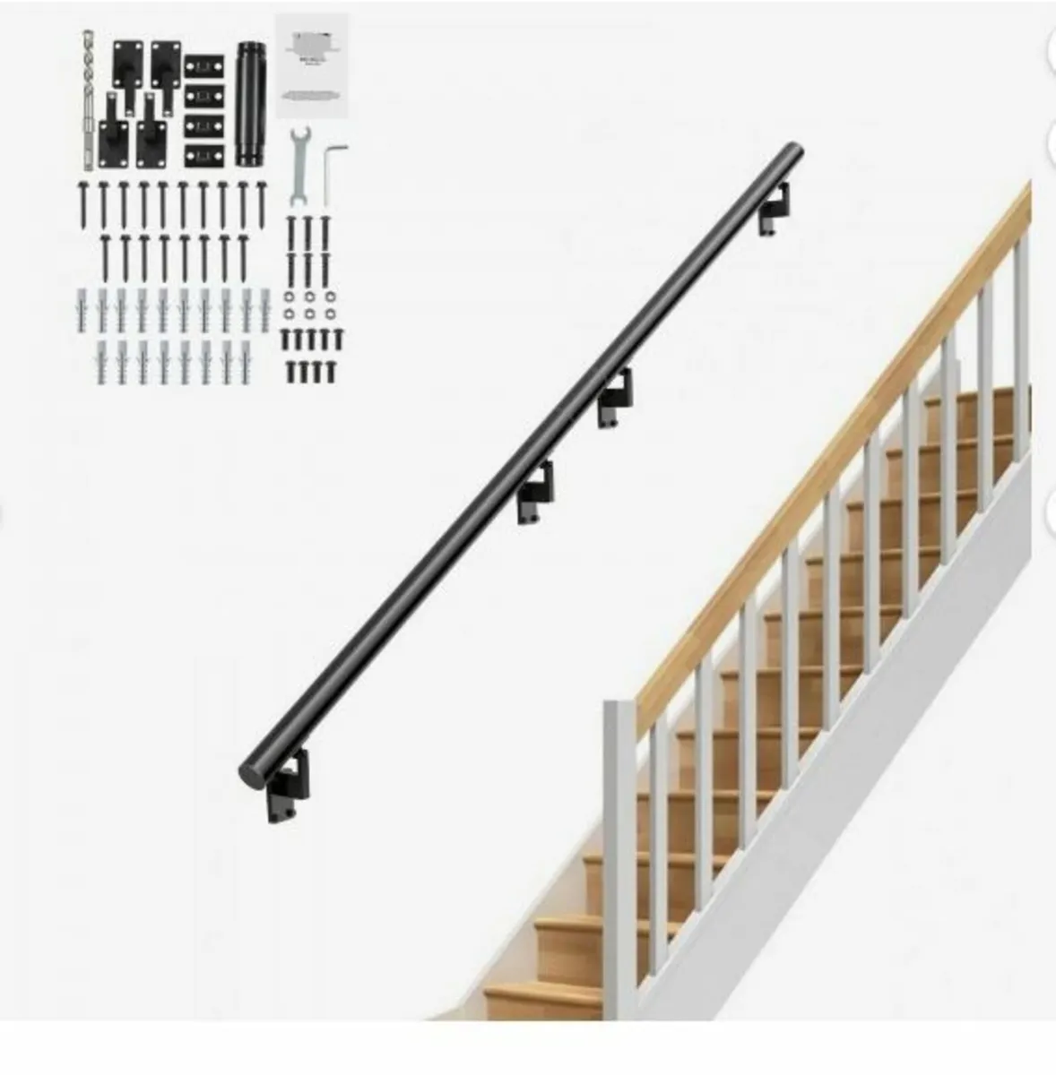 Handrail Stair Railing, 7 ft, Wall Mount - Image 1