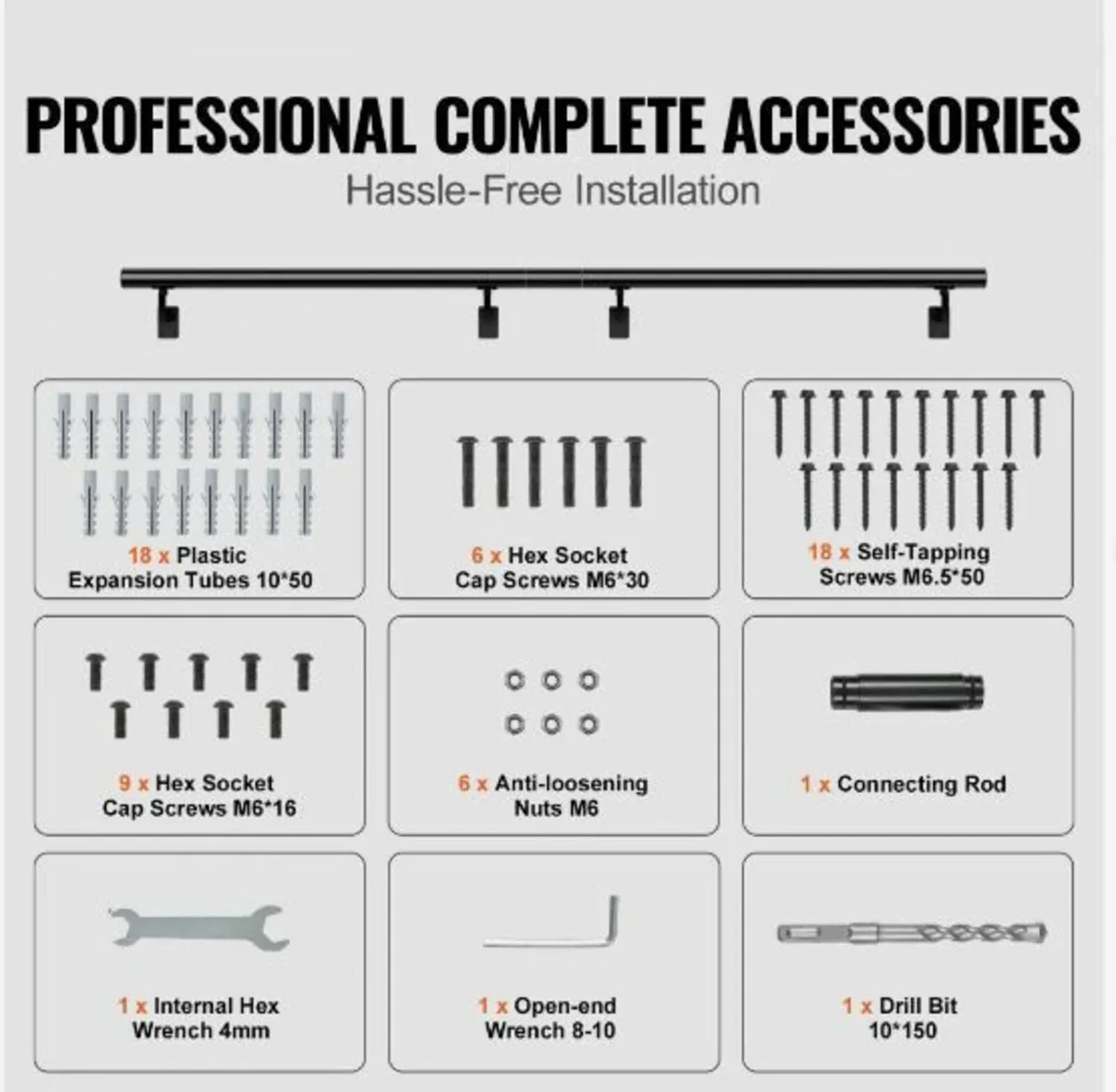 Handrail Stair Railing, 7 ft, Wall Mount - Image 4