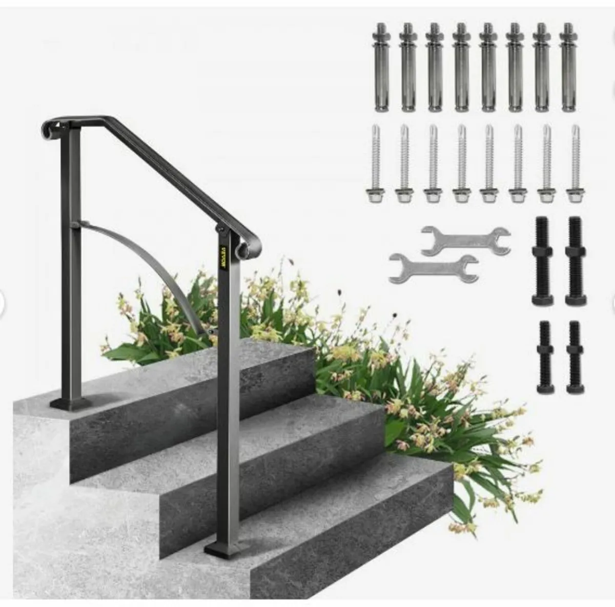Iron Black Handrail Arch #2 Railing Rail Fits 2 - Image 1