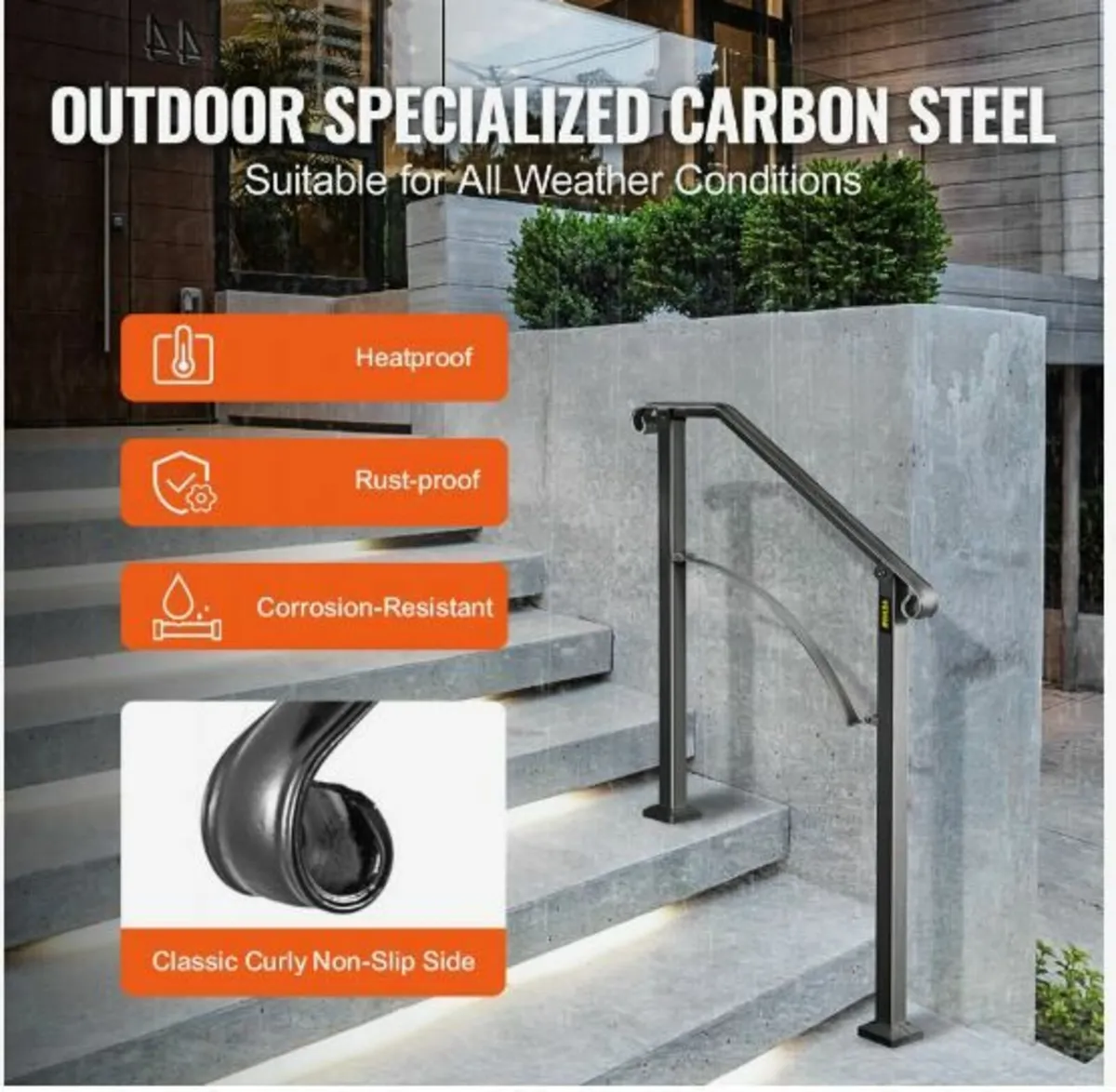 Iron Black Handrail Arch #2 Railing Rail Fits 2 - Image 3