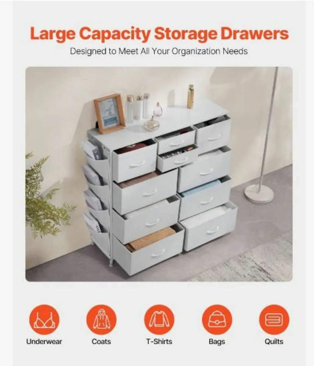 10 Drawer Dresser Fabric Storage Drawers - Image 1