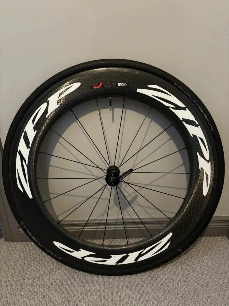Zipp 808 firecrest carbon clincher front wheel - Image 1