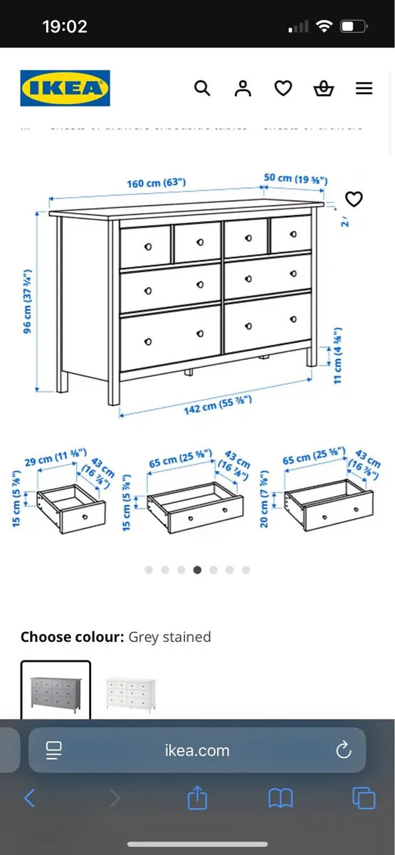 Chest of Drawers - Grey - Image 2