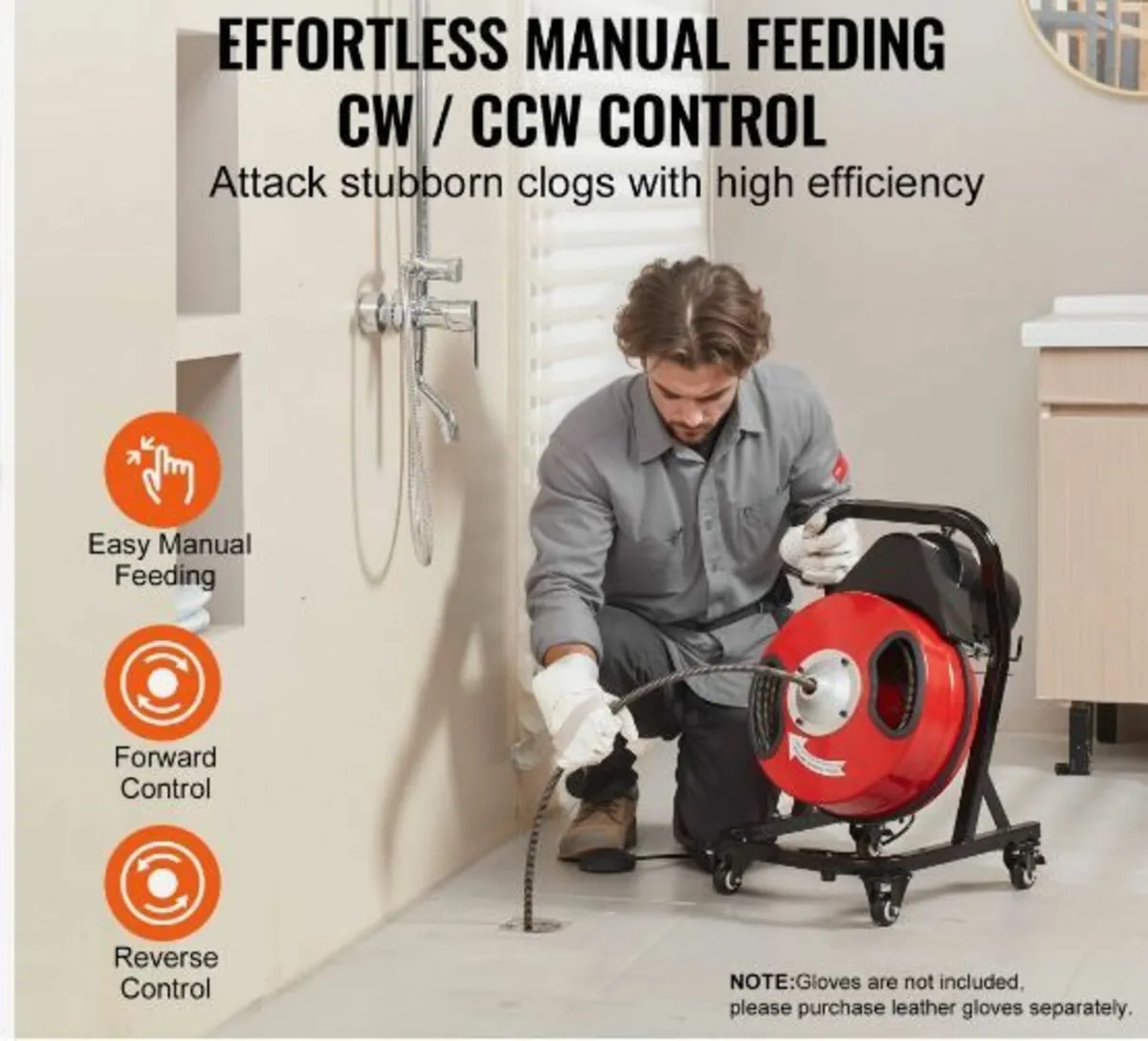 Drain Cleaner Machine 50FT x 1/2 Inch - Image 2