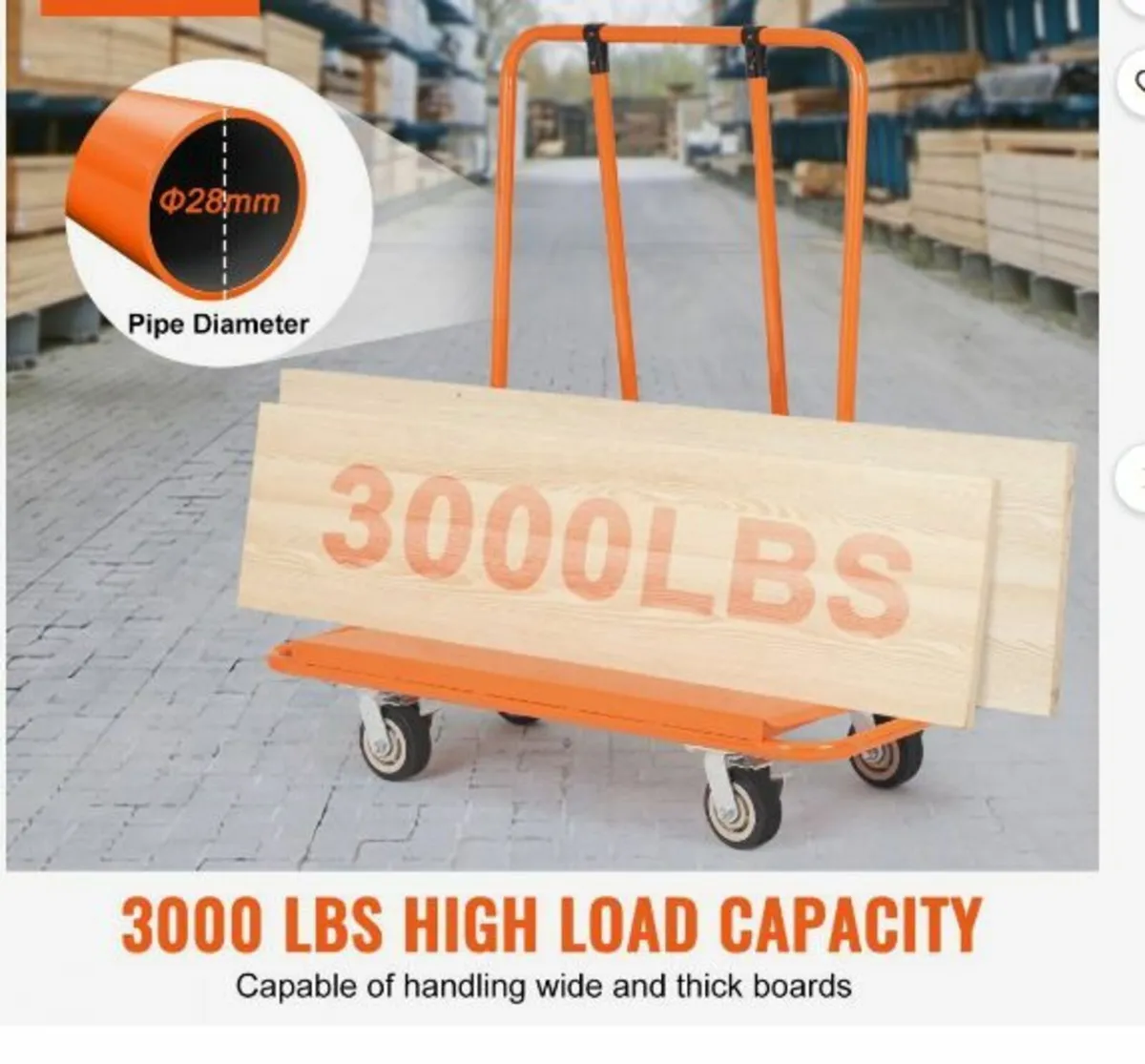 Drywall Cart, 3000 LBS Panel Dolly Cart - Image 3