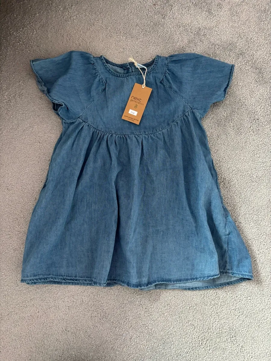 Next girls Blue denim dress. - Image 1