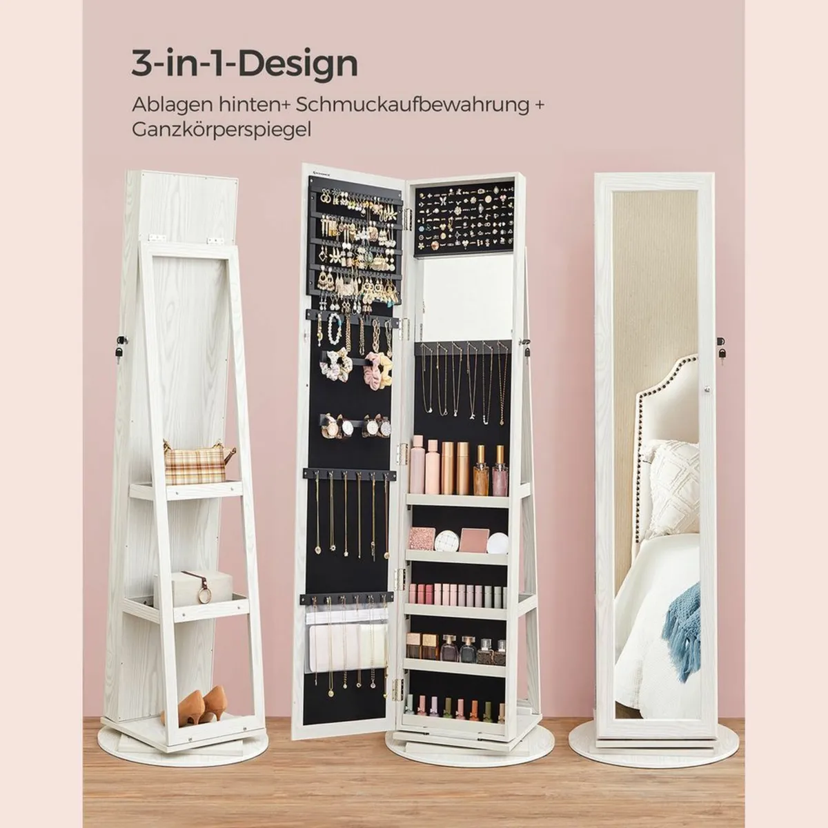 Rotatable jewelle cabinet with mirror rotatable, f - Image 3