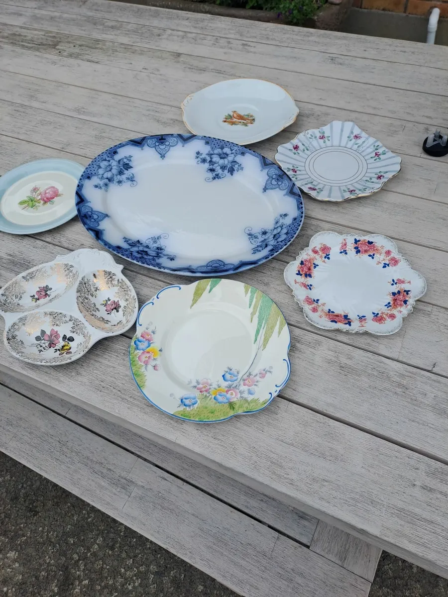 Vintage plates and large vintage platter