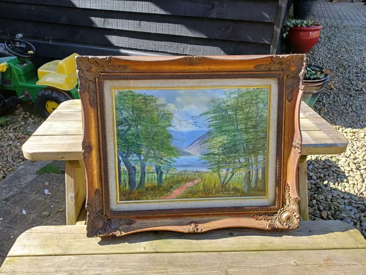 Vintage Oil on Canvas Painting - Image 4