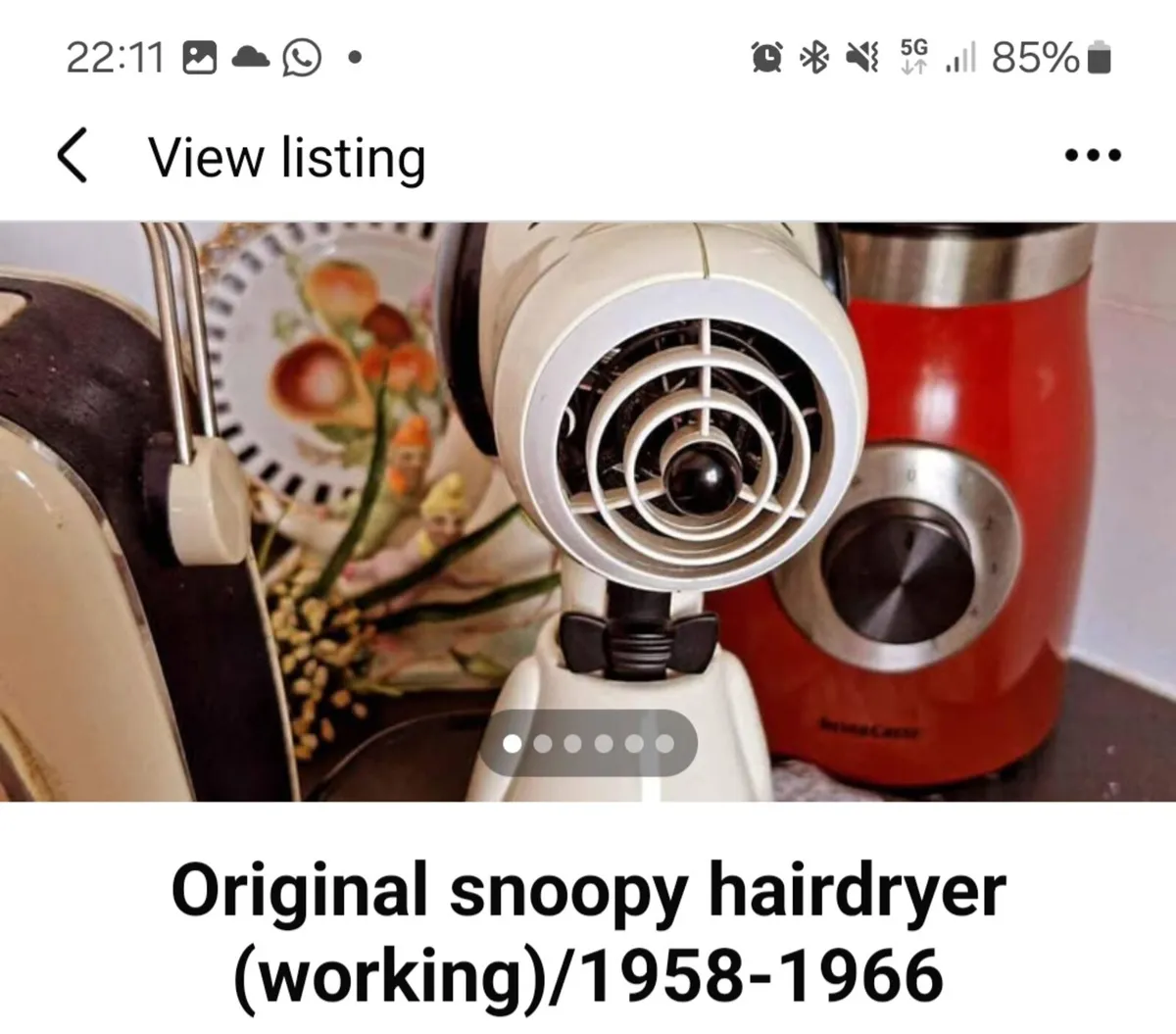 Rare Vintage Snoopy hairdryer (working)/ONO THANKS - Image 1
