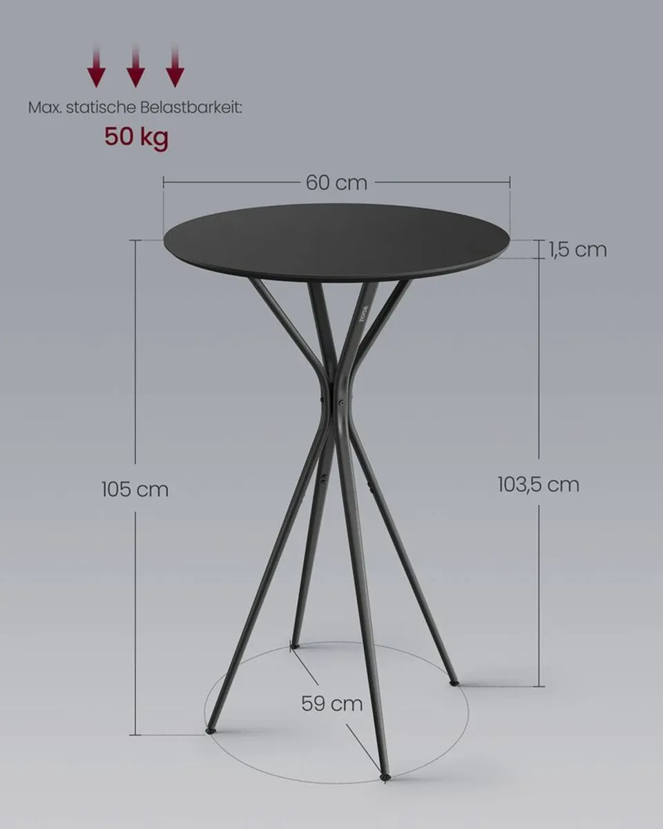 Round Bar table with metal frame - Image 2